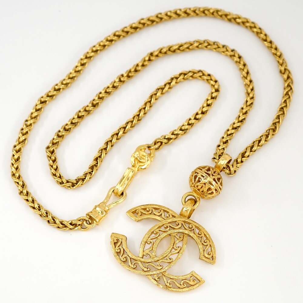 Chanel Cc Logos Filigree Ball Necklace #355016C84B